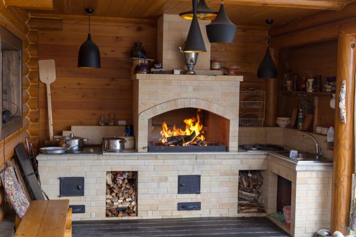 fireplace made of bricks