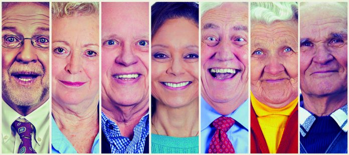 Group of happy senior people smiling