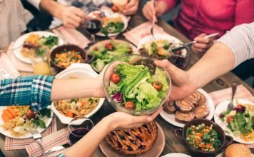 Nice family having tasty dinner