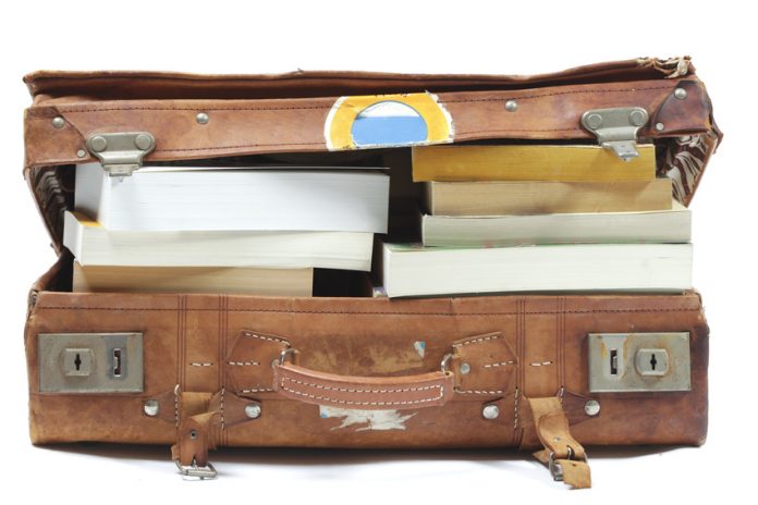 Suitcase with books