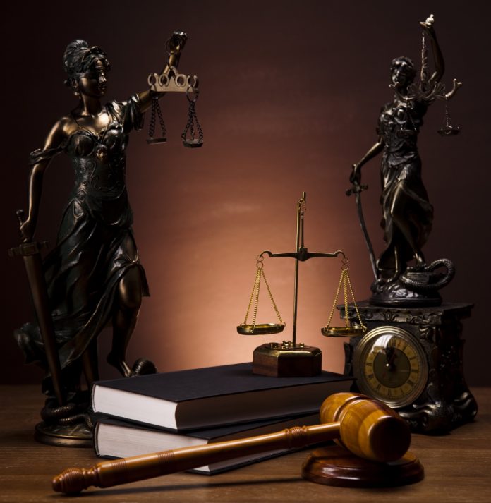 Antique statue of justice, law