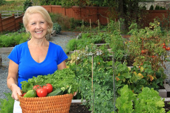Lady vegetable gardener