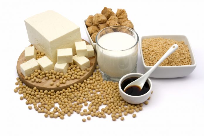 Soy products isolated on white
