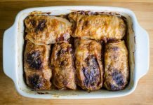 Veganske sarme z rižem in orehi