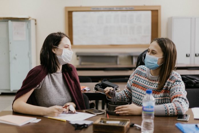 students-classroom-girls-masks