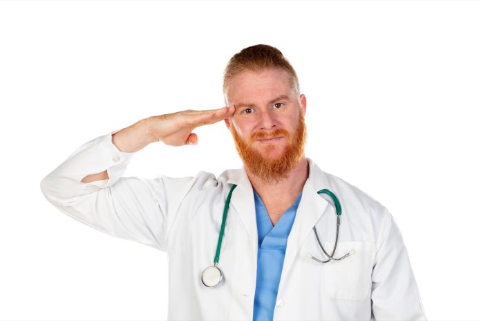 Funny redhead doctor